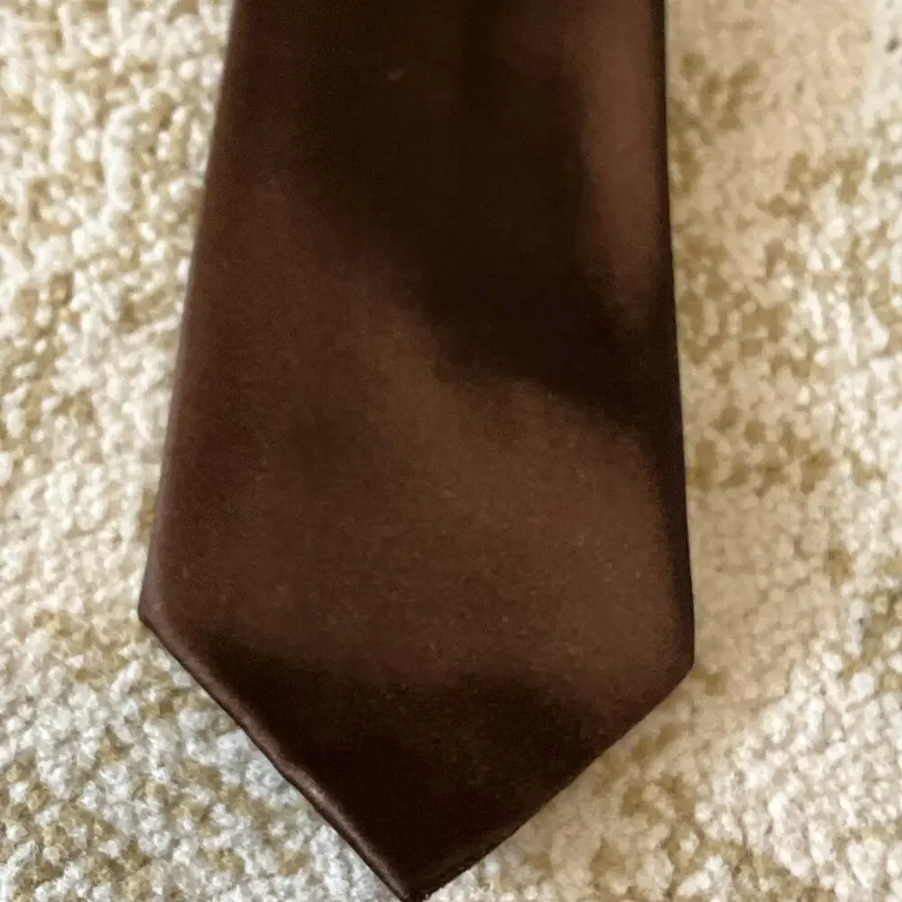 MCM Necktie Ultra Thin Tie Jazz Rat Pack Madmen Atomic Brown Kingpin 1960s vtg